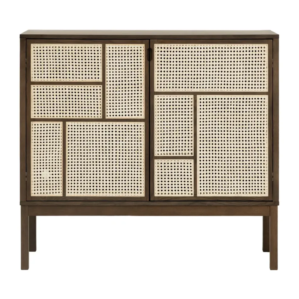 Outlet Design House Stockholm Aparador Air, Roble oscuro, 120x110 cm, con patas Marrón