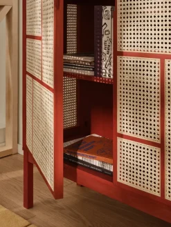 Best Design House Stockholm Aparador Air, , 120x110 cm, con patas Rojo