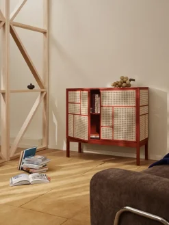 Best Design House Stockholm Aparador Air, , 120x110 cm, con patas Rojo