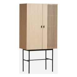 Clearance Woud Aparador Array 80 cm, Roble pigmentado blanco BeigeNegro