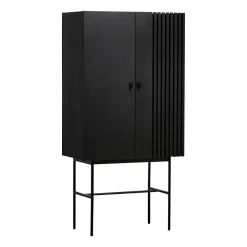 Woud Aparador Array 80 cm, Roble pintado de Negro