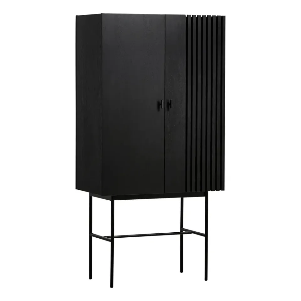 Woud Aparador Array 80 cm, Roble pintado de Negro