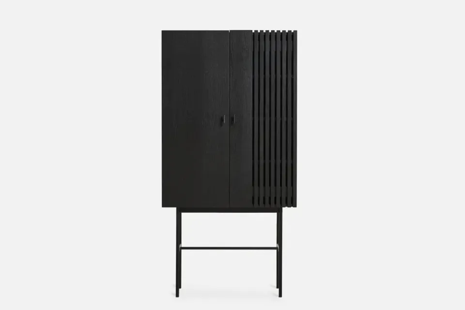 Woud Aparador Array 80 cm, Roble pintado de Negro