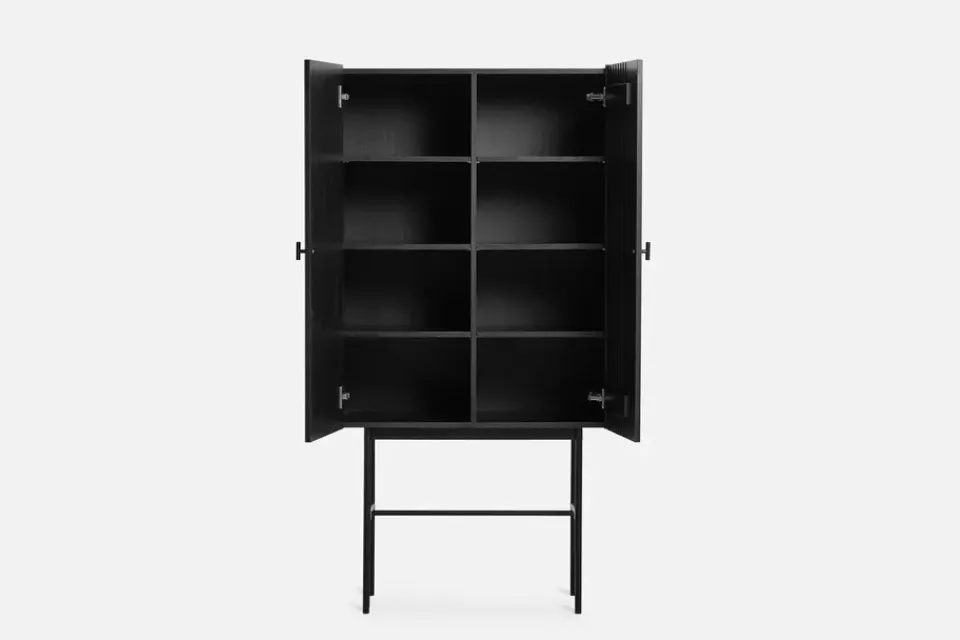 Woud Aparador Array 80 cm, Roble pintado de Negro