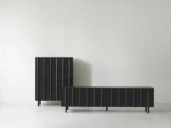 Best Normann Copenhagen Aparador bajo Rib, Soft Black Negro