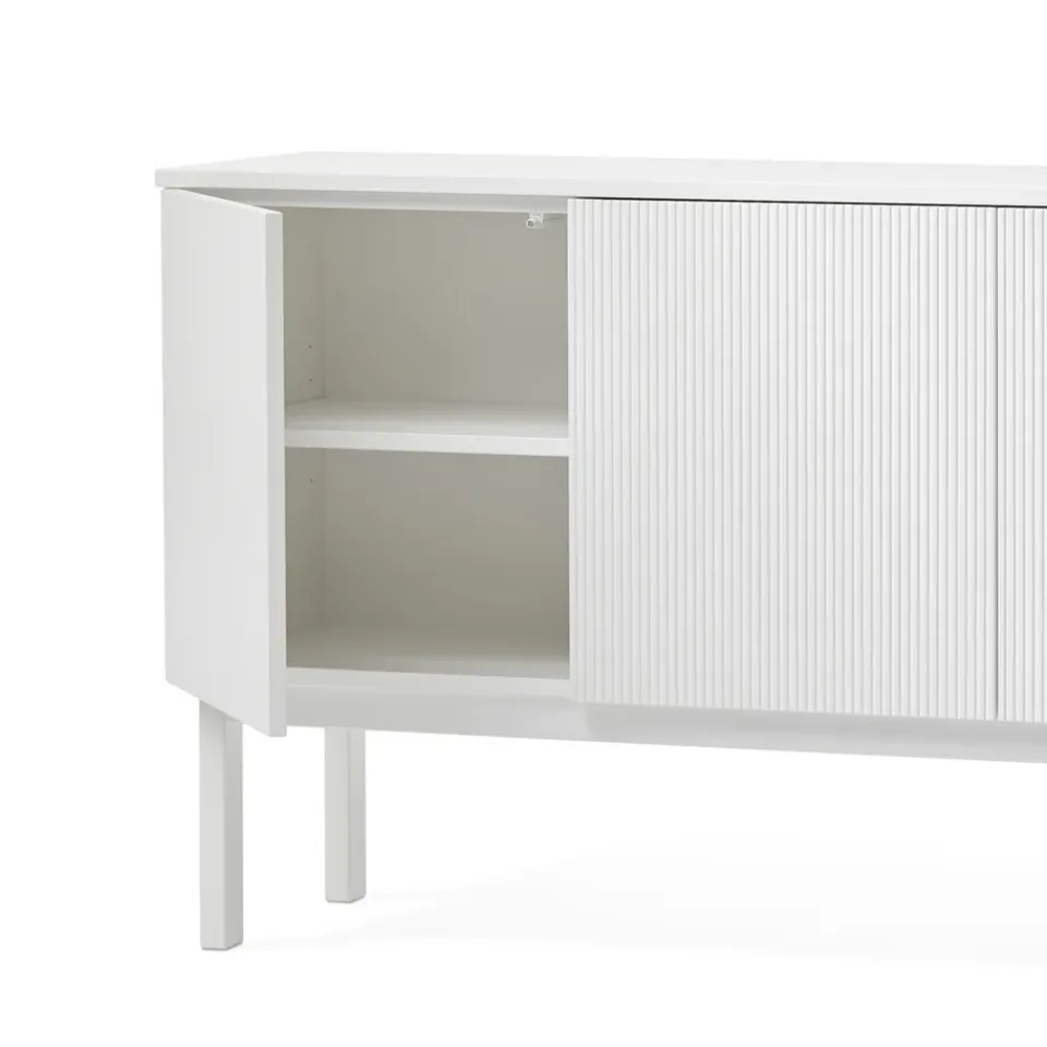 Discount A2 Aparador Beam, claro, base claro, panel superior en mármol carrara Gris