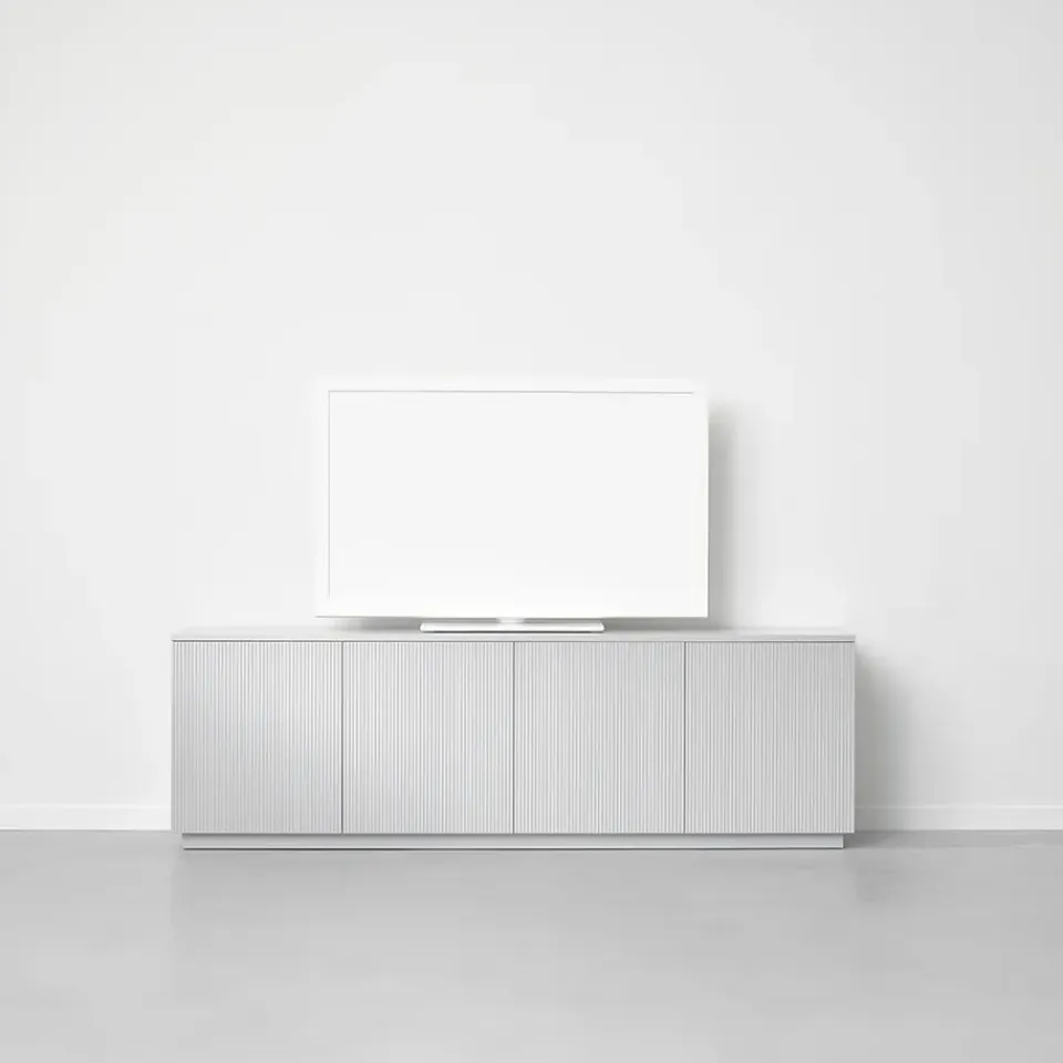 Discount A2 Aparador Beam, claro, base claro, panel superior en mármol carrara Gris