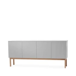 Best A2 Aparador Beam, claro, base de roble aceitado blanco Gris
