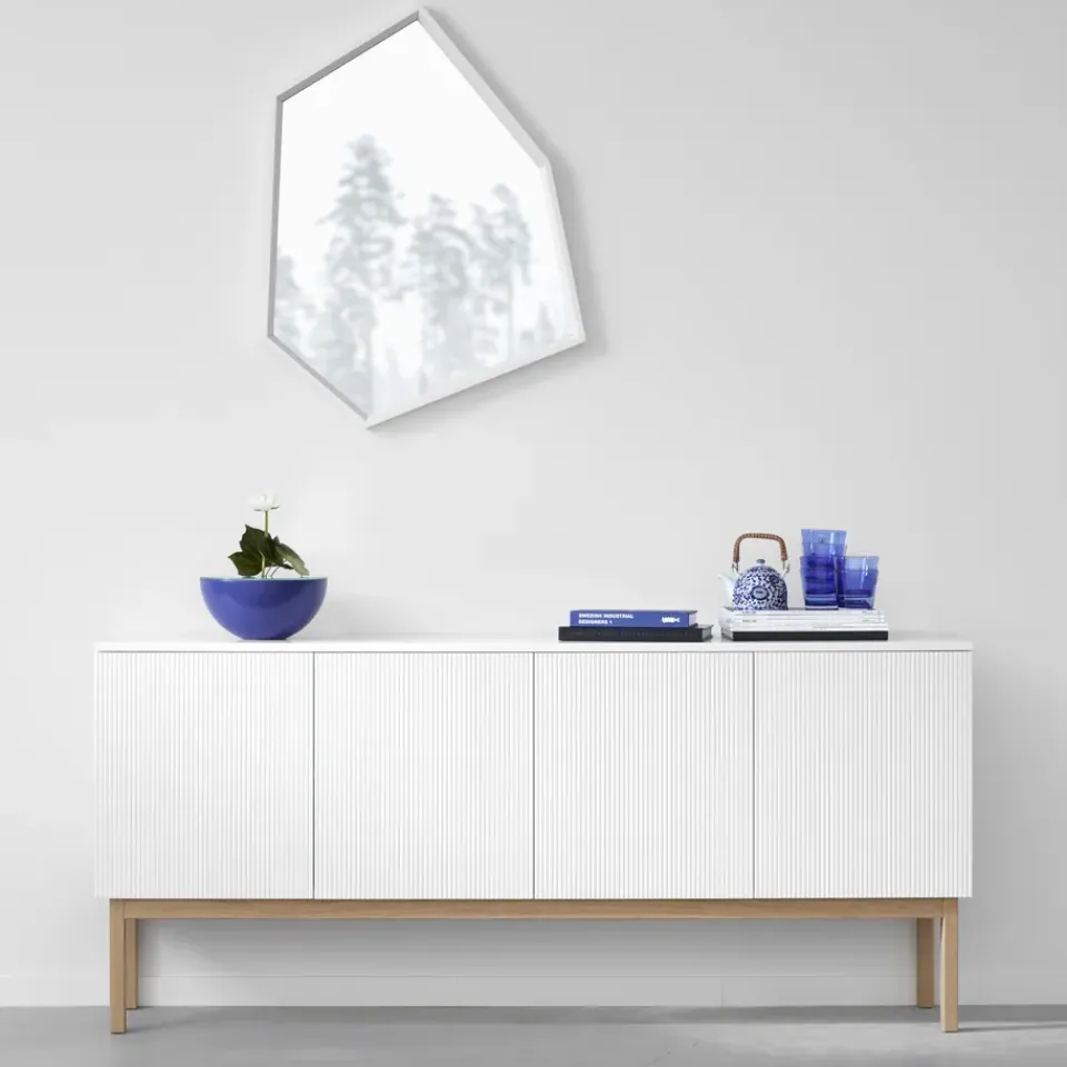 Best A2 Aparador Beam, Lacado , base de roble aceitado Blanco