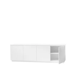 Outlet A2 Aparador Beam, Lacado , base blanca Blanco