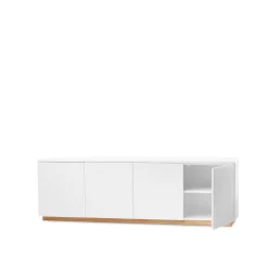 A2 Aparador Beam, Lacado , base de roble aceitado Blanco