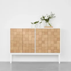 New A2 Aparador Collect 2016 bajo, roble aceitado - Blanco