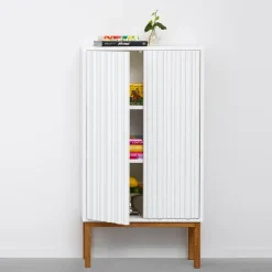 Outlet A2 Aparador Collect 2013, Blanco-patas de roble MarrónBlanco