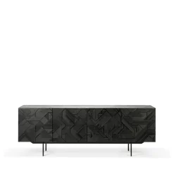 Sale Ethnicraft Aparador Graphic, Teca negra 4 puertas Negro