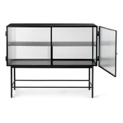 Outlet Ferm Living Aparador Haze, Black-vidrio ondulado Negro