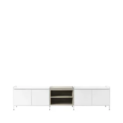 Online Zweed Aparador Molto bajo, /roble, 3 secciones Blanco