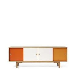 Clearance Zweed Aparador Moodi 180, /blanco, cuerpo de roble Naranja