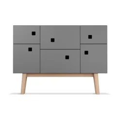 Zweed Aparador Peep C2, Slate grey, retro, patas de roble Gris