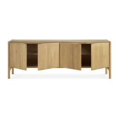Clearance Ethnicraft Aparador PI, Roble, 4 puertas Marrón