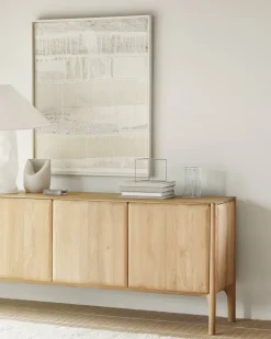 Clearance Ethnicraft Aparador PI, Roble, 4 puertas Marrón