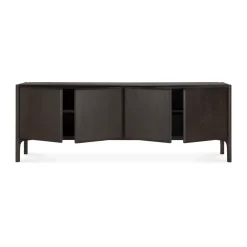 Ethnicraft Aparador PI, Teca dark brown, 4 puertas Marrón