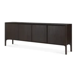 Ethnicraft Aparador PI, Teca dark brown, 4 puertas Marrón