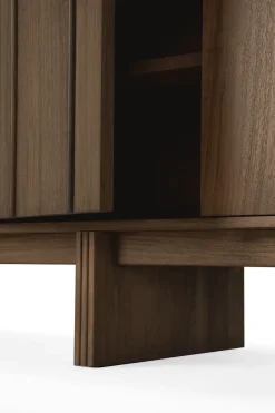 Clearance Ethnicraft Aparador Pillar, Wild brown teak, 220 cm Marrón