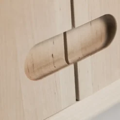 Online Stolab Aparador Prio bajo, Abedul aceitado blanco, puerta de madera Beige