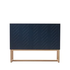 Outlet A2 Aparador Story, medianoche, base de roble aceitado blanco Azul