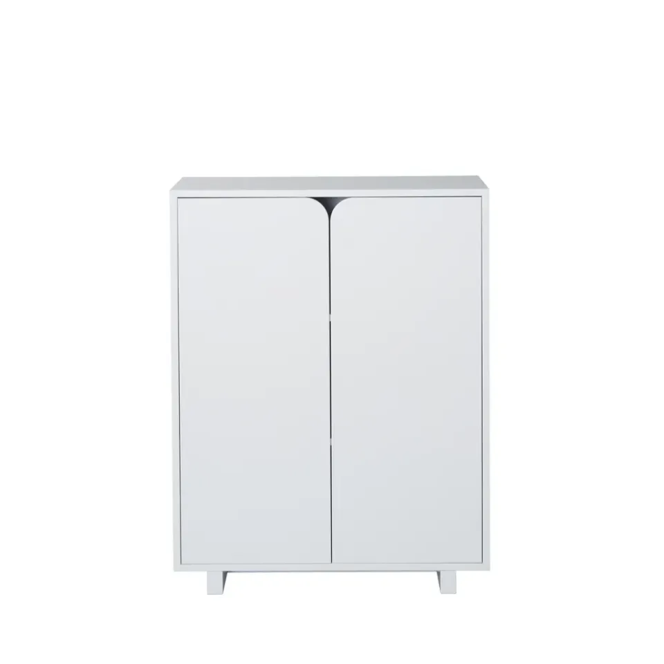 Outlet 1898 Aparador Vidja, Lacado , bajo, puertas cubiertas Blanco