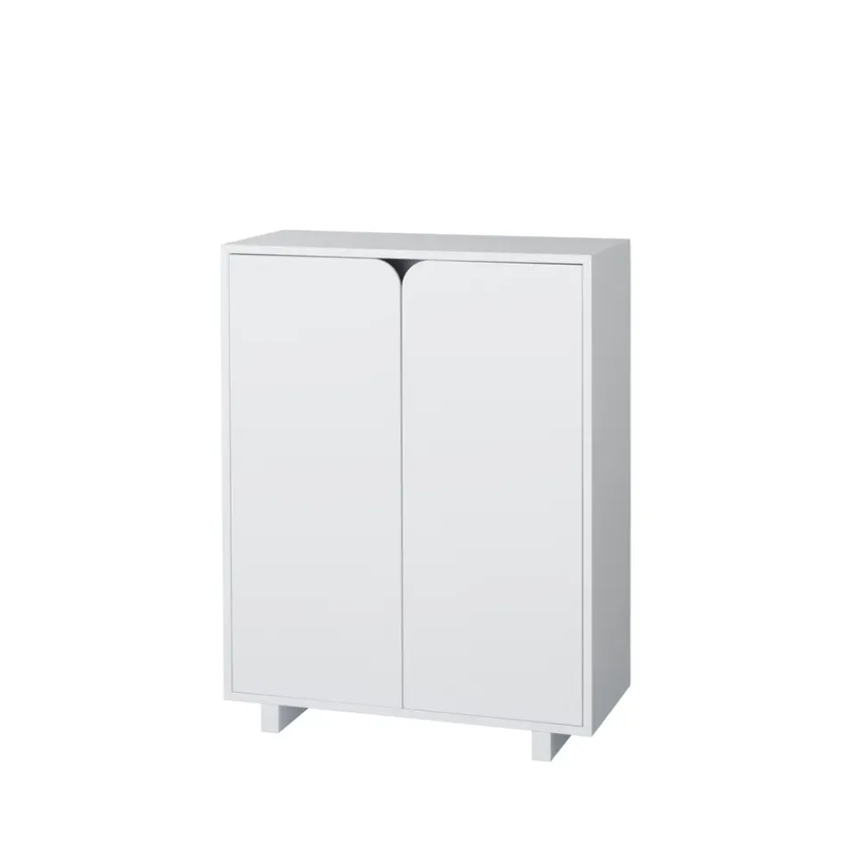 Outlet 1898 Aparador Vidja, Lacado , bajo, puertas cubiertas Blanco