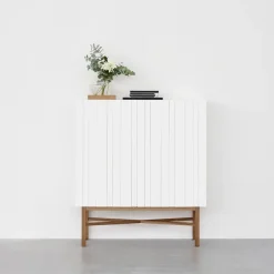 A2 Aparador White Cabinet, Roble MarrónBlanco