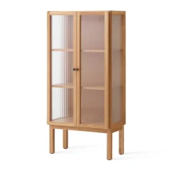 Hot Audo Copenhagen Armario con puertas de vidrio Curiosity 143 cm, Oak Beige