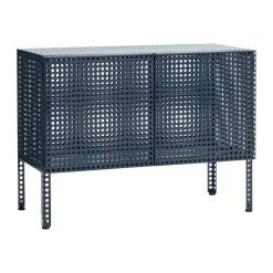 Discount HAY Armario Perforated Cabinet small, Steel blue Azul
