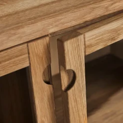 Discount Stolab Armario Prio Hög, Roble aceite natural, puerta de vidrio Beige