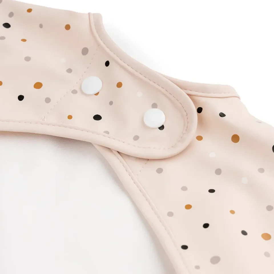 Outlet Done by deer Babero con mangas Happy Dots, Powder Beige