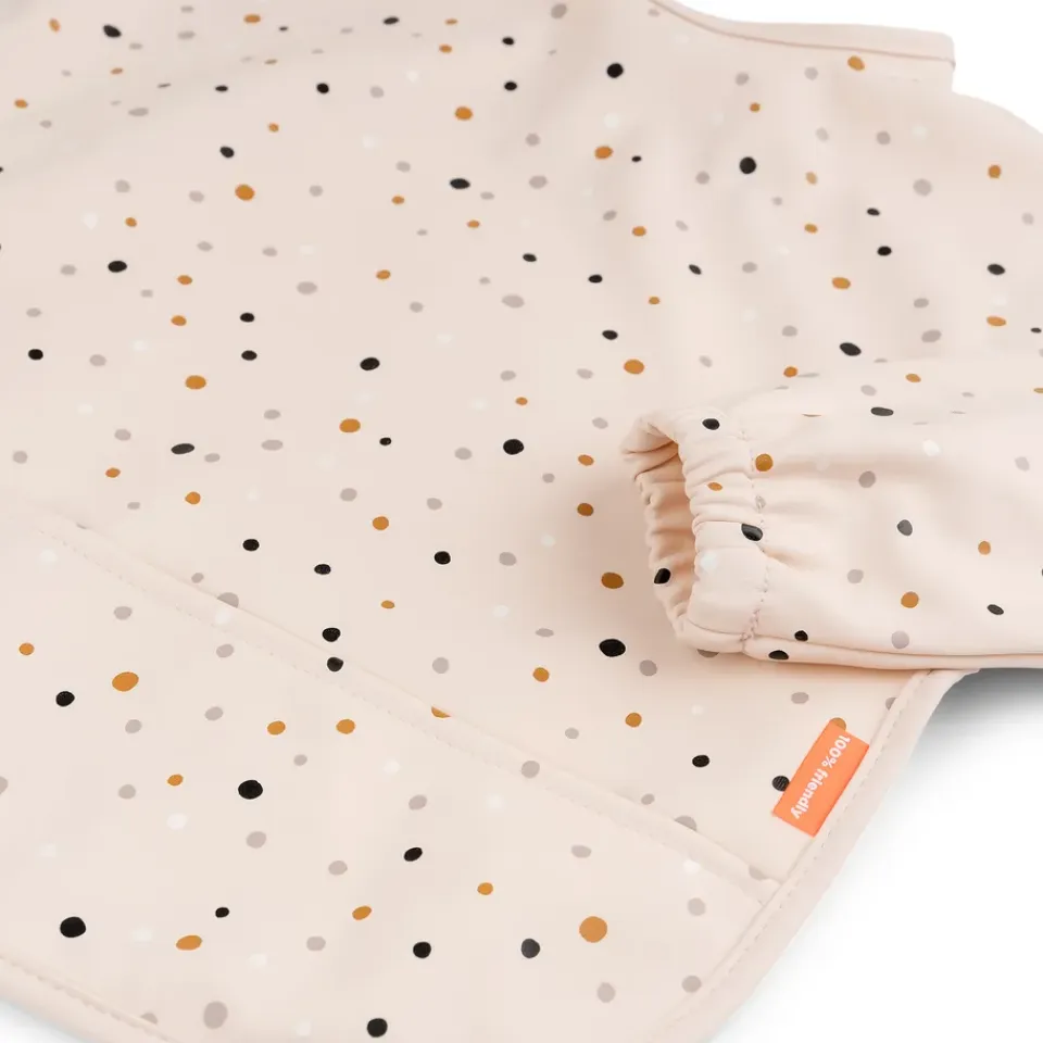Outlet Done by deer Babero con mangas Happy Dots, Powder Beige