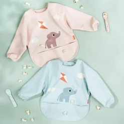 Hot Done by deer Babero con mangas Playground, Blue Azul