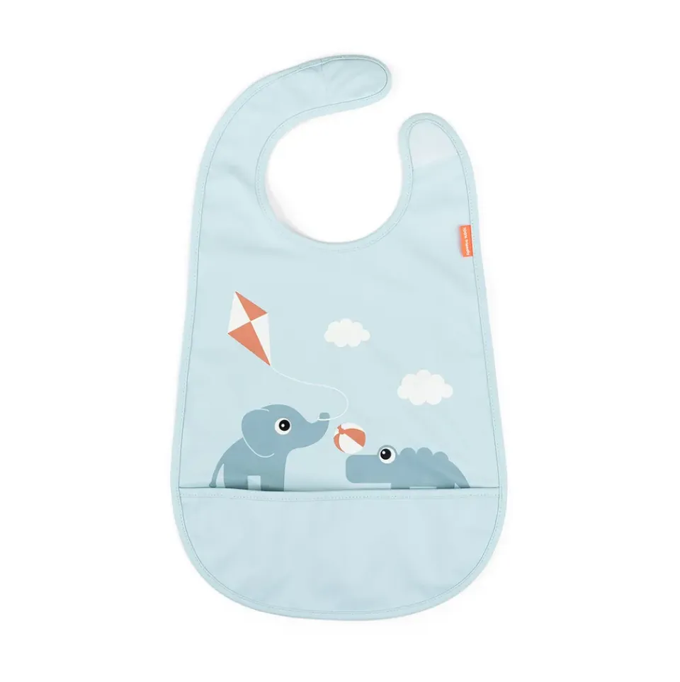 Sale Done by deer Babero con velcro Playground, Blue Azul