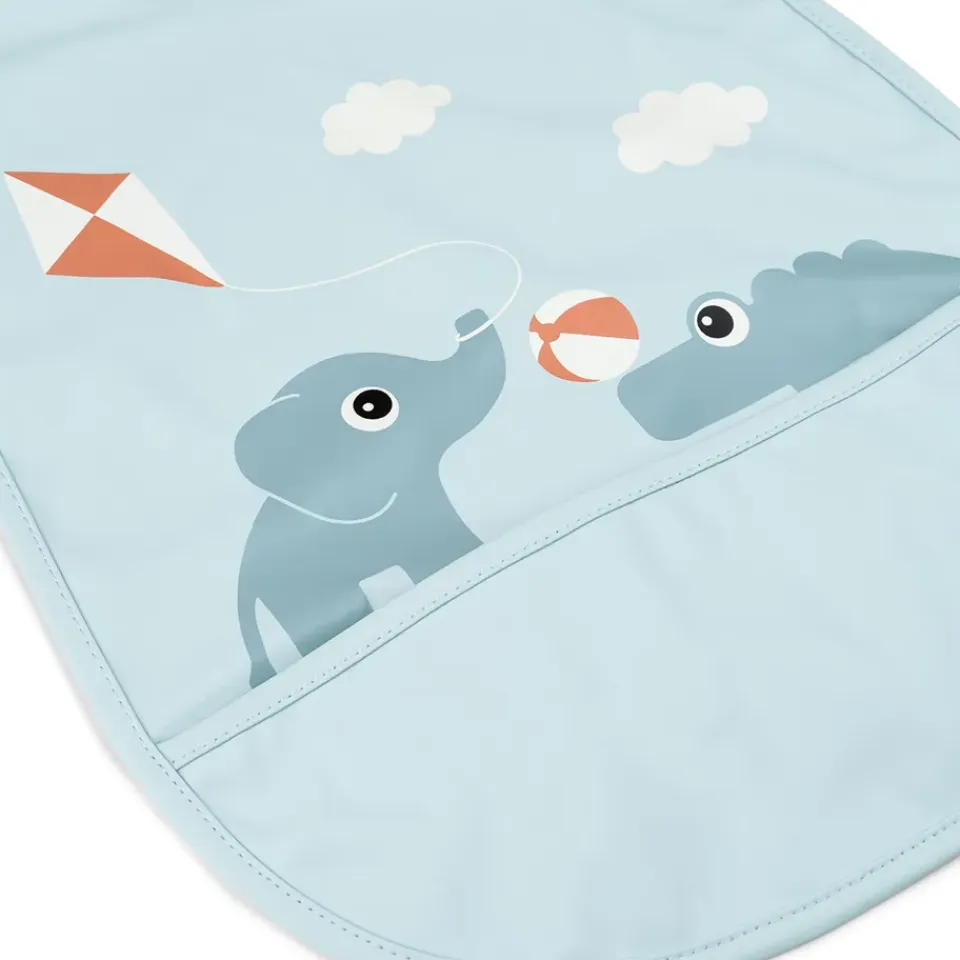 Sale Done by deer Babero con velcro Playground, Blue Azul