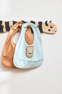 Outlet OYOY Babero Lobo Lion 2 piezas, Caramel-ice Blue AzulBeige
