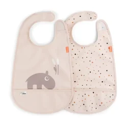 Clearance Done by deer Baberos con velcro Ozzo 2-pack, Powder Beige