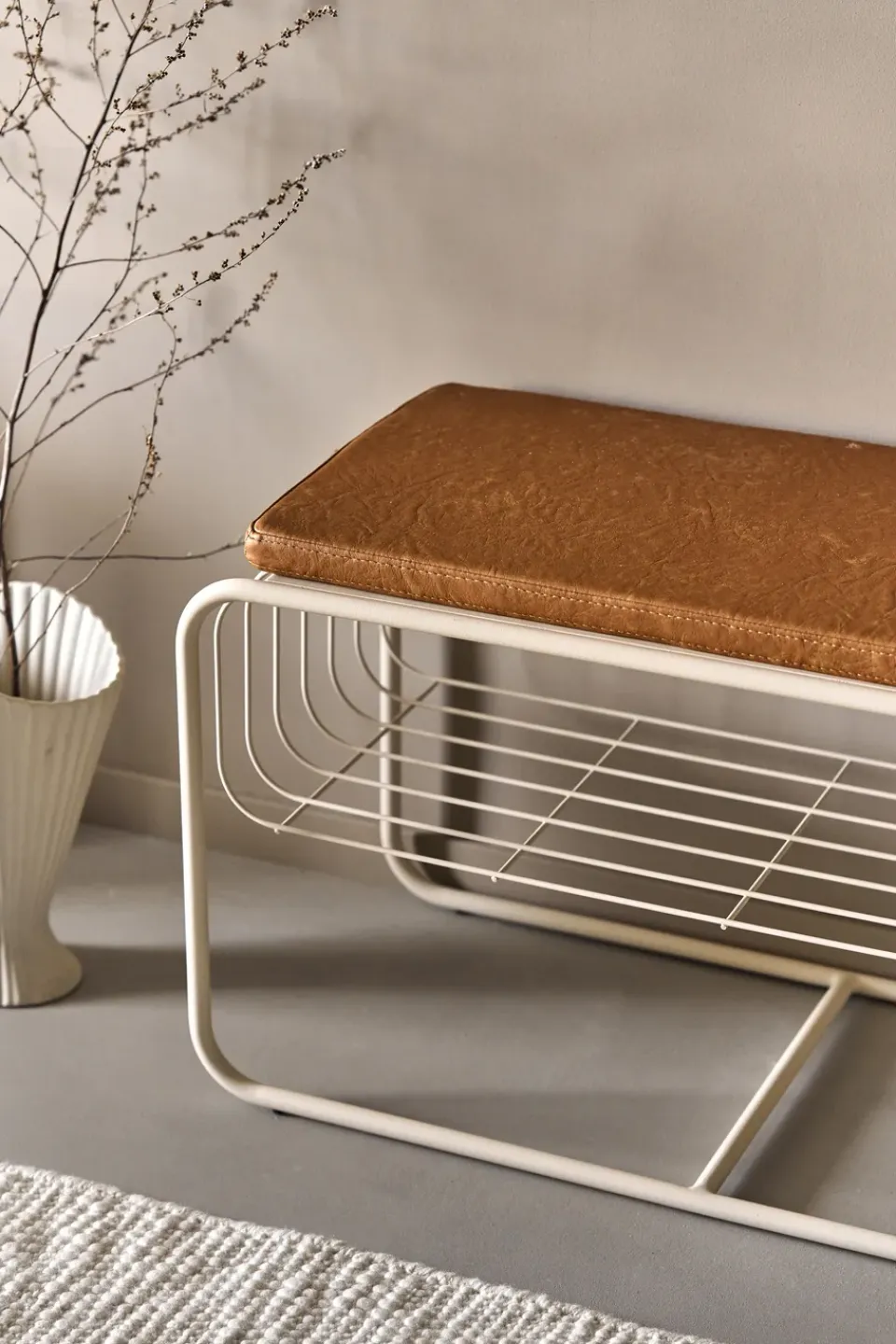 Online Scandi Living Banco/estante zapatero Nod 80x36x42 cm, Beige