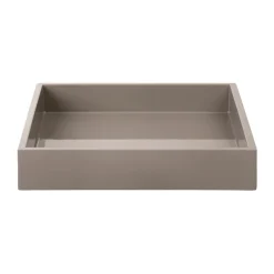 Clearance Mojoo Bandeja decorativa lacada Lux 19x19x3,5 cm, Warm grey Gris