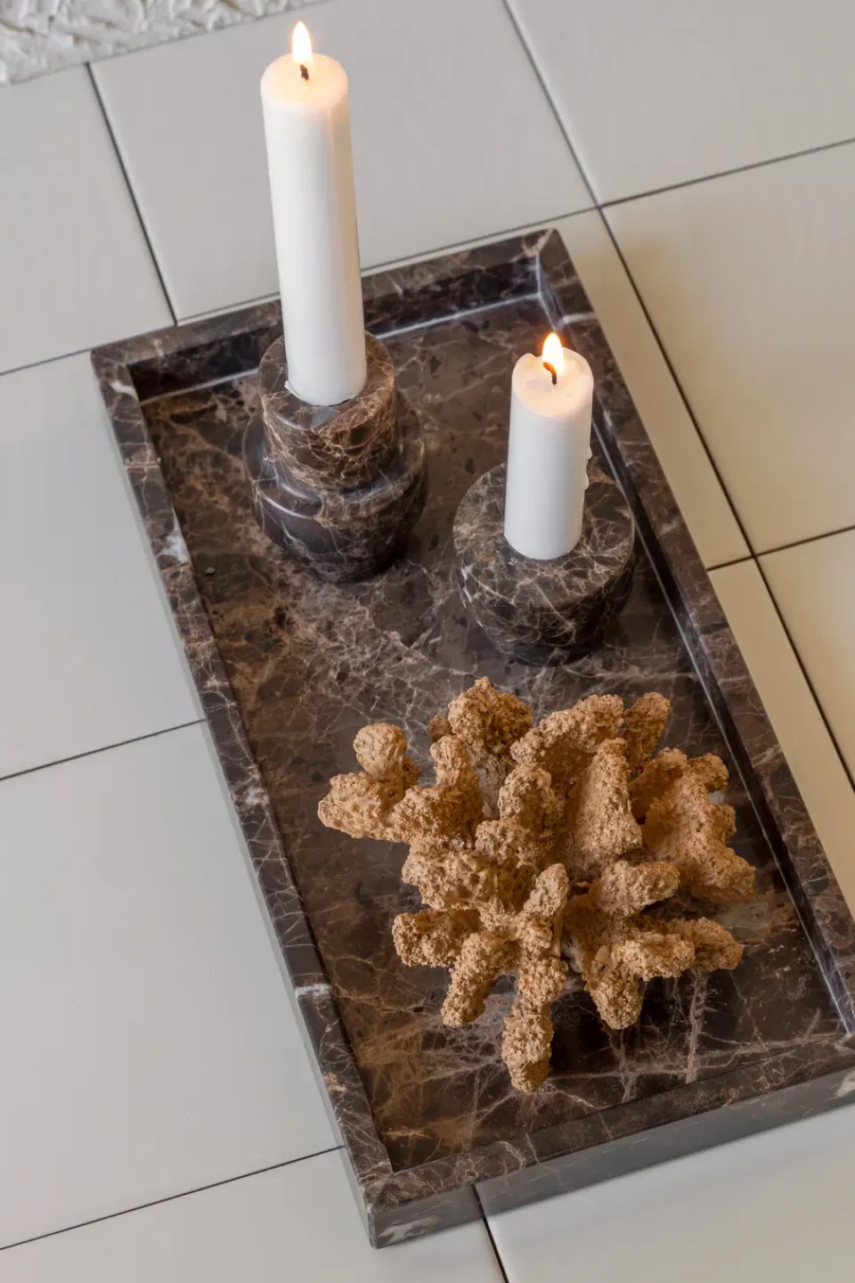 Clearance Mette Ditmer Bandeja decorativa Marble 16x31 cm, Marrón
