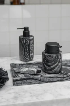 Outlet Mette Ditmer Bandeja decorativa Marble 16x31 cm, Negro-gris GrisNegro