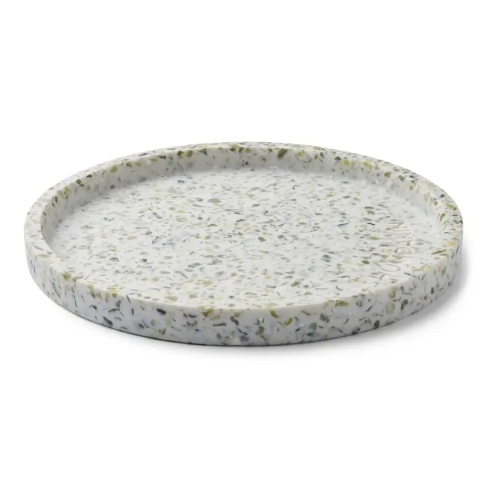 Clearance Humdakin Bandeja Terrazzo redonda Ø20 cm, Green-white VerdeBlanco