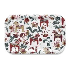 Hot Arvidssons Textil Bandeja Leksand de 21x33 cm, Edición aniversario 30 años BlancoRojoAzul