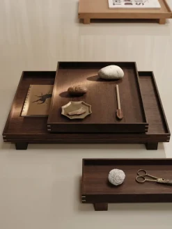 Sale Ferm Living Bandeja madera Bon large, Smoked oak Marrón