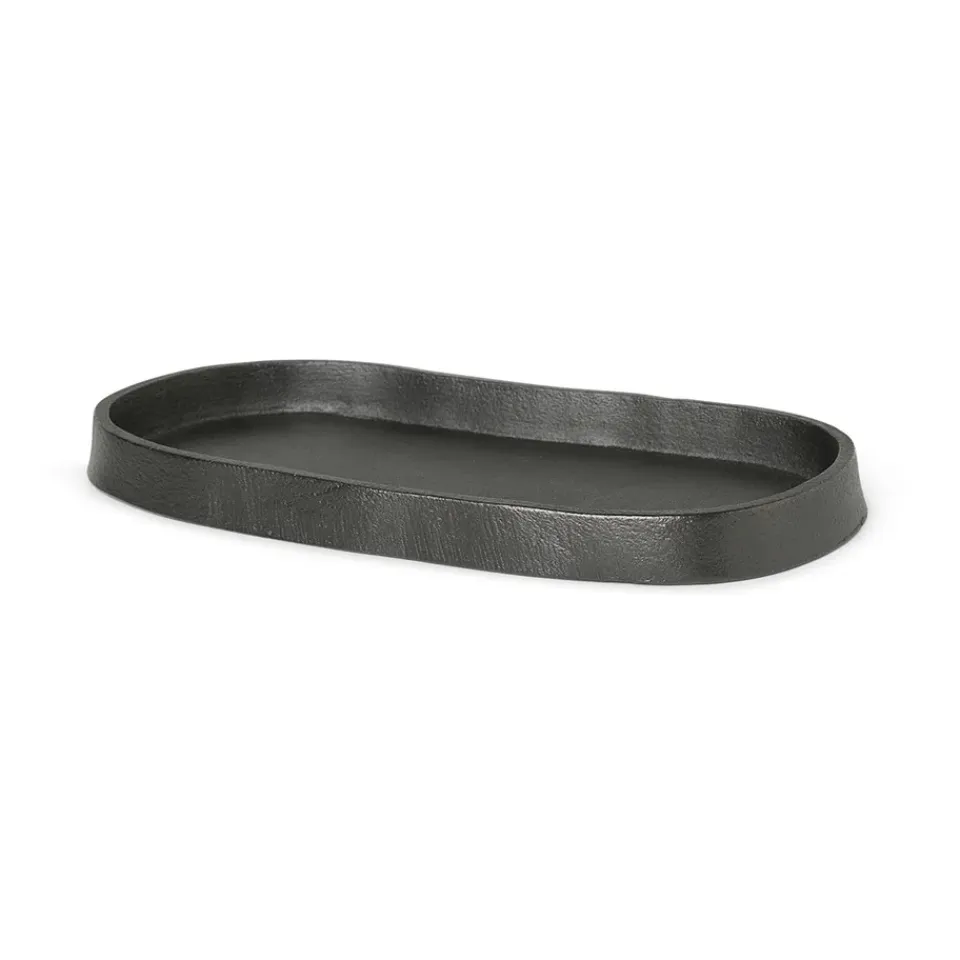 Best Ferm Living Bandeja ovalada Yama 9,5x19 cm, Aluminio ennegrecido Negro